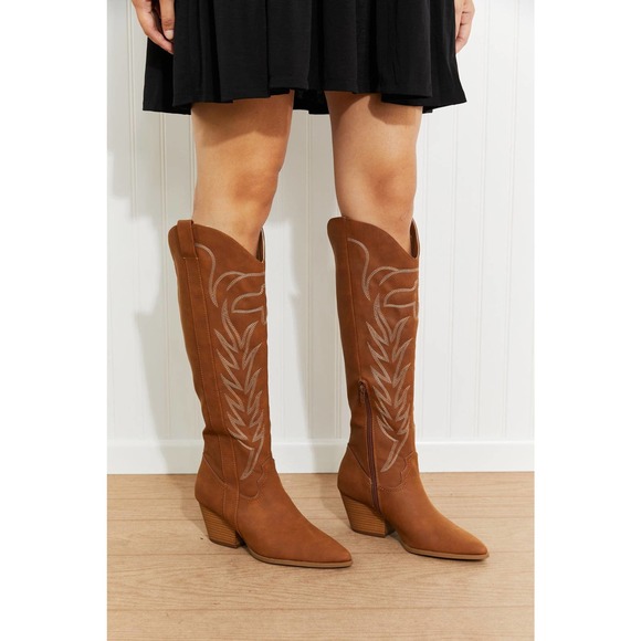 Cheyenne Nights Embroidered Knee High Cowboy Boots - Picture 4 of 7